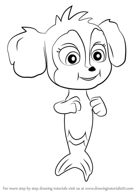 How to Draw Baby Mer-Pup from PAW Patrol - DrawingTutorials101.com ...