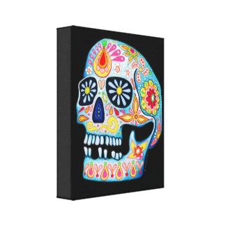 Sugar Skull Wrapped Canvas Prints | Zazzle