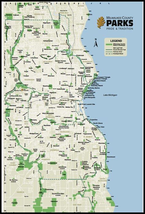 Milwaukee park map - Map of Milwaukee park (Wisconsin - USA)