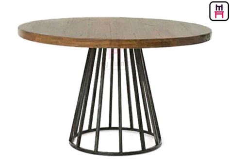 Commercial Metal Table Bases For Wood Tops , Round Dining Table Metal Base