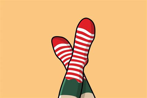 Christmas socks vector icon illustration. Holiday objects icon design concept. Winter clothing ...