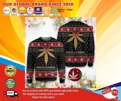 Merry christmas weed mistlestoned ugly sweater