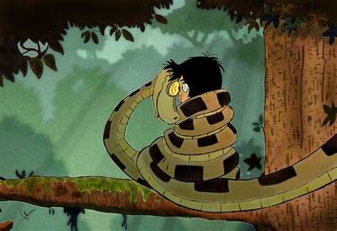 Mowgli and Kaa by JeffersonLeite on DeviantArt