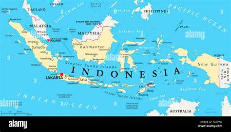 Indonesia political map with capital Jakarta, national borders and ...