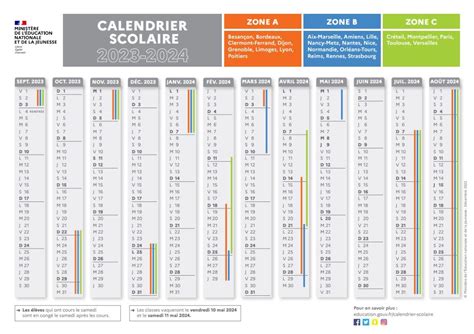 Calendrier Scolaire 2023 2024 - Tania Florenza