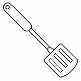 Spatula Outline coloring Book Page Line Art drawing  Premium AI sketch template