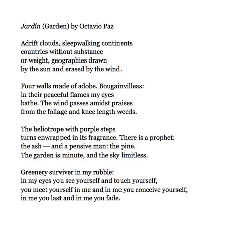 Jardín (Garden) by Octavio Paz (The first translated poem) | by Mireya Martinez | Medium