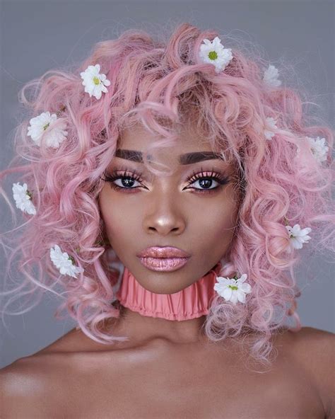 blackgrlsaremagic: “@nyane ” | Pink hair, Hair styles, Curly hair styles