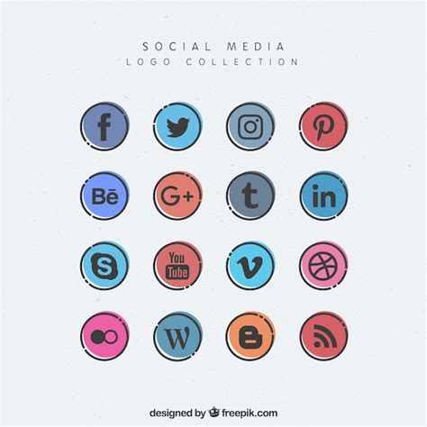 Free Vector | Round social media icons