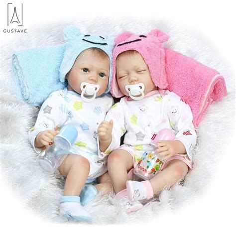 GustaveDesign 22 inch Reborn Baby Dolls, Soft Vinyl Silicone Realistic Looking Newborn Twins ...