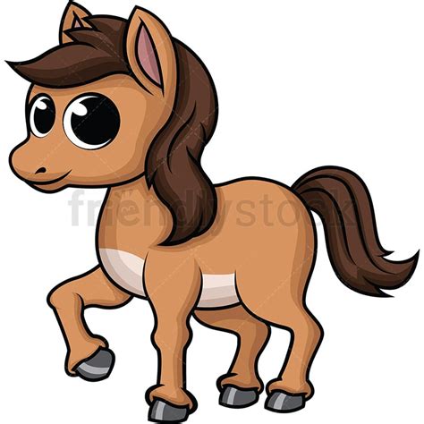 Cute Baby Horse Cartoon Vector Clipart - FriendlyStock