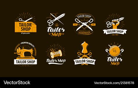 Tailoring tailor shop logo or label atelier Vector Image