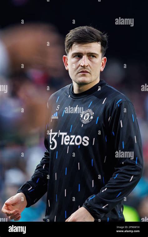 BARCELONA - FEB 16: Maguire warms up prior to the Champions League match between FC Barcelona ...