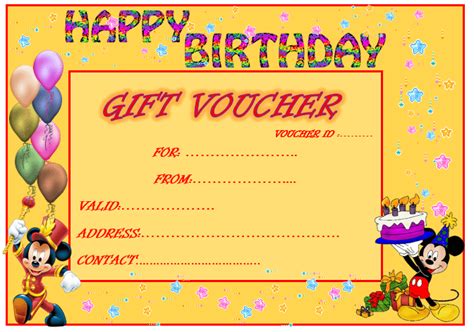 birthday gift certificate template free 2022 printable - birthday gift certificate sample ...