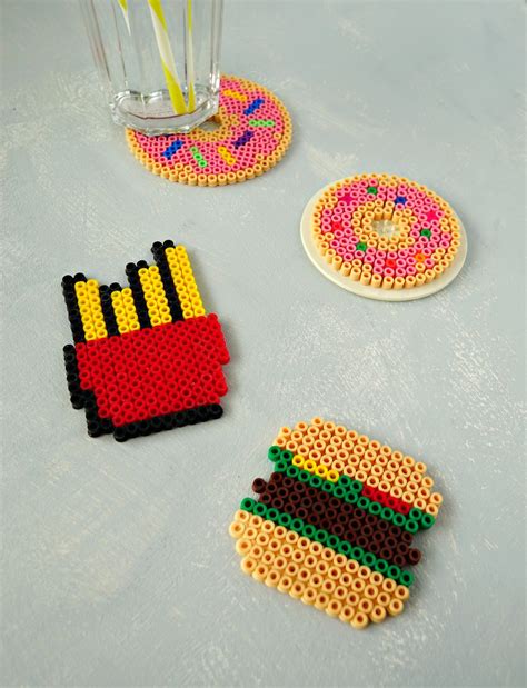 DIY Fast Food Perler Bead Coasters - The Makeup Dummy