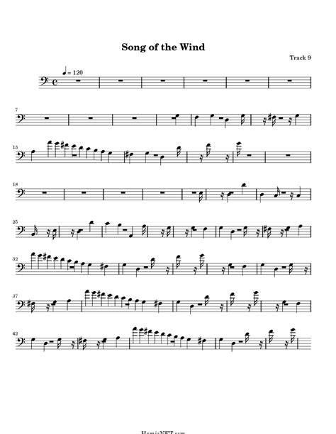 Song of the Wind Sheet Music - Song of the Wind Score • HamieNET.com