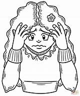 Crying Girl Clipartmag Drawing Coloring Sketch Page sketch template