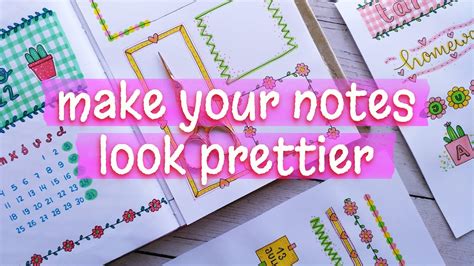 WAYS TO MAKE PRETTY NOTES 💘 TITLES, DATE WRITING IDEAS and BORDER ...