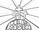 Easter Coloring Sheet  He is Risen Crosses Etsy sketch template