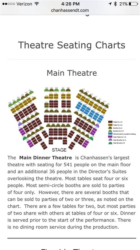 Fireside Theatre Seating Chart