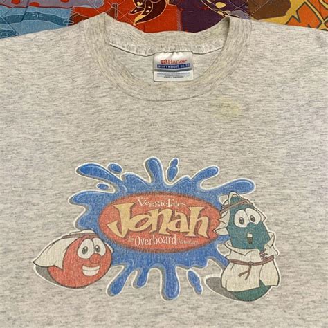 Veggie Tales T Shirt Boys Large Youth Gray Movie TV Show Jonah ...