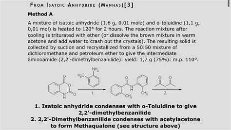 Methaqualone synthesis seems fairly straightforward why isn’t it more ...