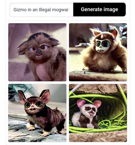 Gizmo in an illegal mogwai fighting pit : r/weirddalle