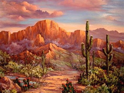 Desert sunsets,Southwest Paintings, Arizona Landscapes by Monna Barrick | Desert landscape ...