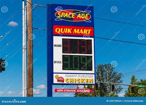 Space Age Gas Station Signage Editorial Stock Image - Image of outdoor, space: 220730464