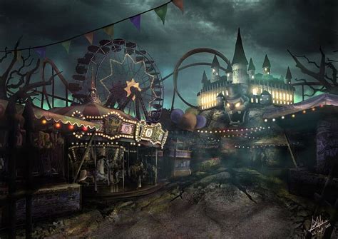 Amusement Park Anime Carnival Background, Dark Carnival HD wallpaper ...