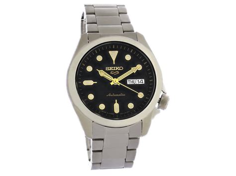 Seiko SRPE57 5 Sports 24-Jewel Stainless Steel Watch with Black Dial - Newegg.com