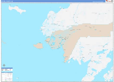 Bethel County, AK Wall Map Color Cast Style by MarketMAPS - MapSales