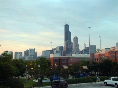 Chicago Skyline at Sunset stock photo. Image of sunset - 98160778