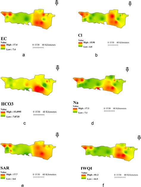 Spatial distribution maps (A) Q i *W i of EC, (B) Q i *W i of Cl À ,... | Download Scientific ...