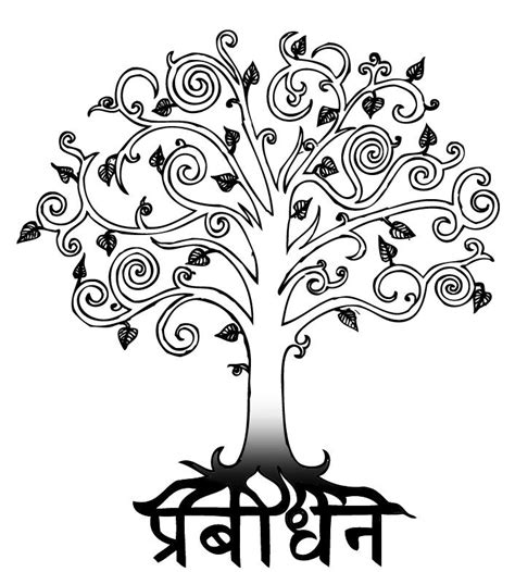 bodhi tree clipart black and white - Clip Art Library