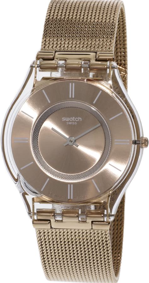 Swatch Women's Skin SFP115M Rose-Gold Stainless-Steel Plated Swiss ...