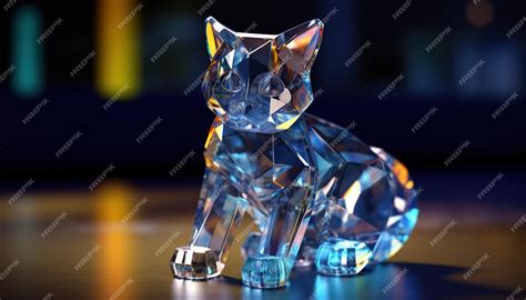 Premium AI Image | Clear glass crystal animals Generative Ai