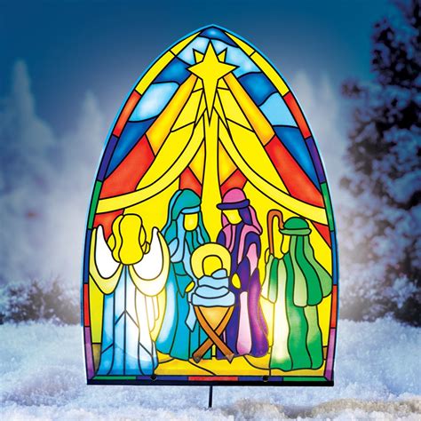 Solar Colorful Nativity Scene Yard Stake | Collections Etc.