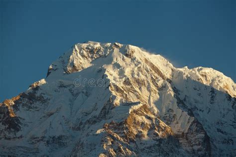 Mountain Peak Annapurna South at Sunrise in Himalayas Nepal Stock Image - Image of himalayan ...