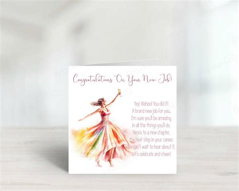 Custom New Job Card | Vibrant Celebration of Success – Bespoke Gifts