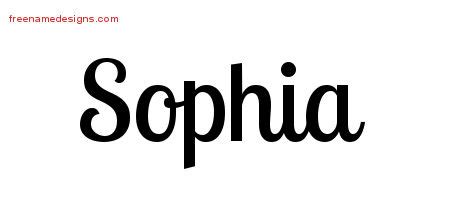 Handwritten Name Tattoo Designs Sophia Free Download - Free Name Designs