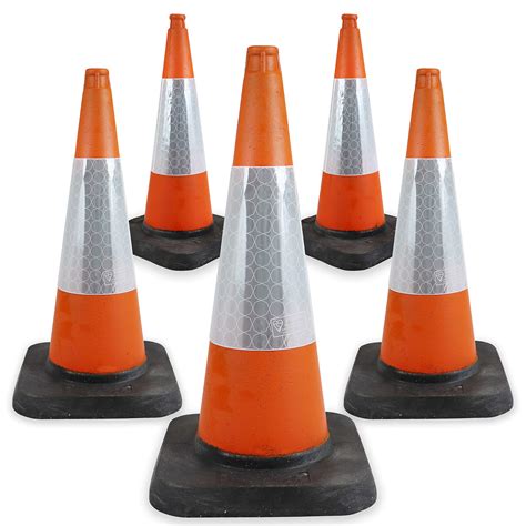 Buy 5 x 750mm Traffic Cones in Orange for Indoor and Outdoor Usage - Large Traffic Cones are ...