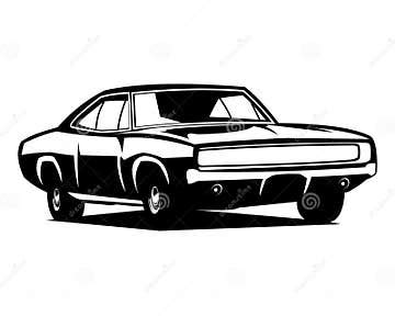 Dodge Charger 1969. Design Silhouette. Isolated White Background View ...