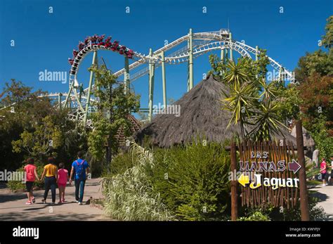 Isla Magica (Magic Island) Theme Park, The Jaguar - roller coaster (and people upside), Seville ...