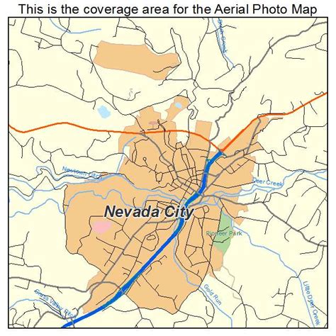 Aerial Photography Map of Nevada City, CA California