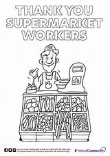 Supermarket For Coloring sketch template