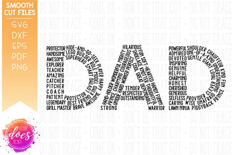 Dad Word Collage - Dad Word Art - SVG File – Debbie Does Design