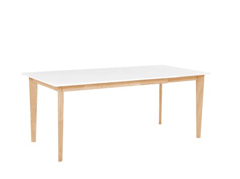 Extending Dining Table 140/180 x 90 cm White with Light Wood SOLA | Beliani.co.uk