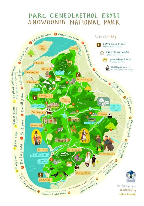 Snowdonia National Park Map - Sarah Edmonds Illustration | Wales ...