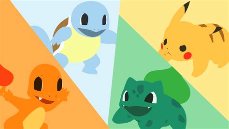 Wallpaper : anime, video games, pokemon, Pikachu, Squirtle, Bulbasaur ...